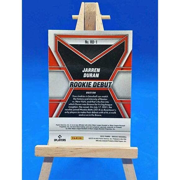 2022 Panini Mosaic - Rookie Debut Jarren Duran #RD-1 (RC) - Picture 6 of 6